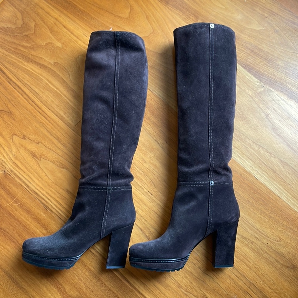 PRADA Brown Riding Boot 38/8 Beautiful shape!